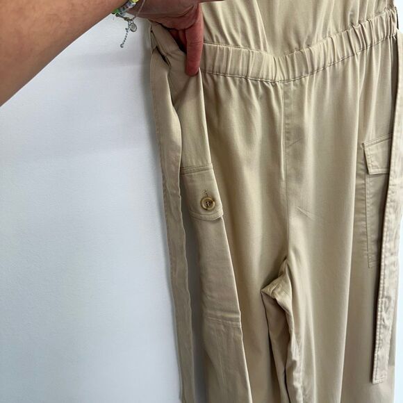 Spiegel Women’s Vintage Strapless Khaki Jumpsuit Matching Oversized Cropped Jack - Picture 13 of 16